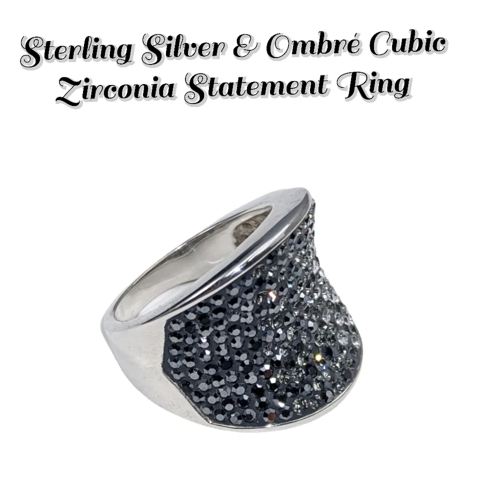 Sterling Silver & Ombré Cubic Zirconia Statement Ring